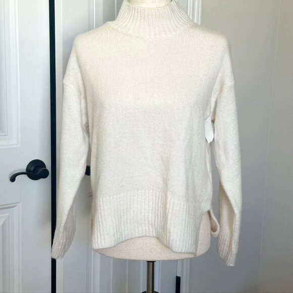 NWT Topshop Oversize Turtleneck Sweater White S - Picture 1 of 8